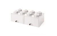 LEGO Storage 8 Knob Brick - 2 Drawers (White) - Clearance Sale