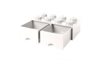 LEGO Storage 8 Knob Brick - 2 Drawers (White) - Clearance Sale