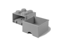LEGO Storage 4 Knob Brick - 1 Drawer (Medium Stone Grey) - Clearance Sale