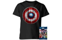 LEGO Marvel Mini Figure with Captain America Kids T-Shirt - Black - Clearance Sale