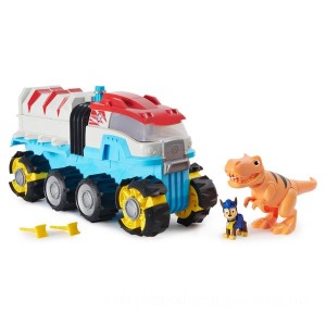 PAW Patrol Dino Rescue Dino Patroller Motorised Team Vehicle with Chase & T-Rex on Sale