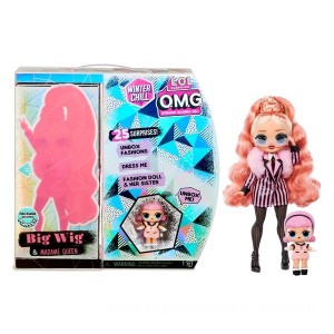 L.O.L. Surprise! O.M.G. Winter Chill Big Wig &amp; Madame Queen Doll with 25 Surprises - Clearance Sale