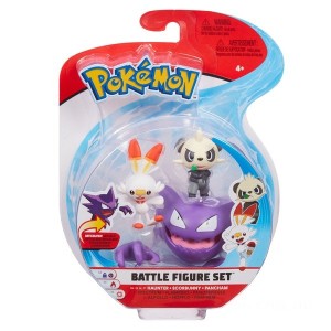 Pokemon Battle 3 Pack - Scorbunny,  Pancham and Haunter - Clearance Sale