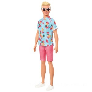 Ken Fashionistas Doll 152 Tropical Print Shirt - Clearance Sale