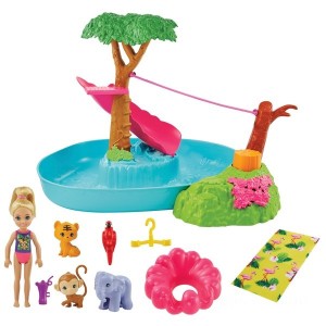 Barbie and Chelsea Splashtastic Pool Surprise Playset - Clearance Sale