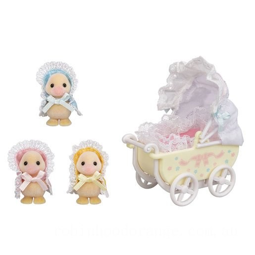 Sylvanian Familes Darling Ducklings Baby Carriage - Clearance Sale