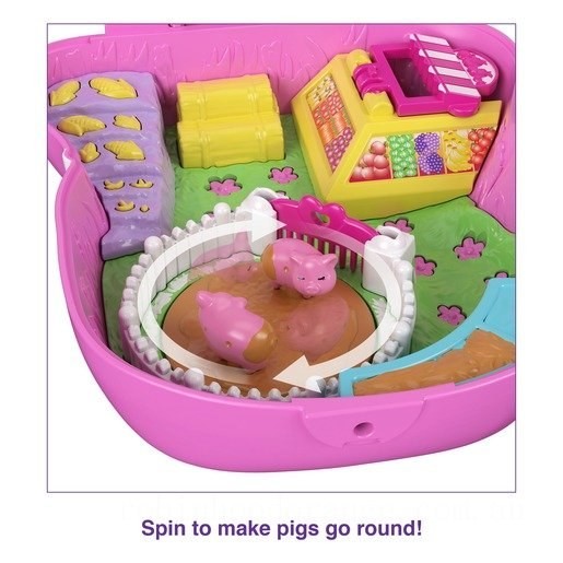 Polly Pocket Playset ‘On the farm’ Piggy Compact - on Sale