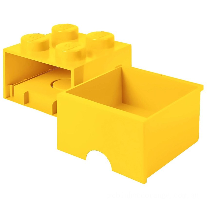 LEGO Storage 4 Knob Brick - 1 Drawer (Bright Yellow) - Clearance Sale