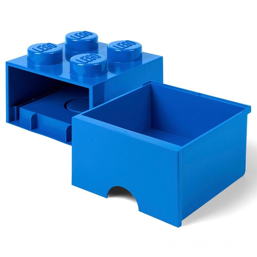 LEGO Storage 4 Knob Brick - 1 Drawer (Bright Blue) - Clearance Sale