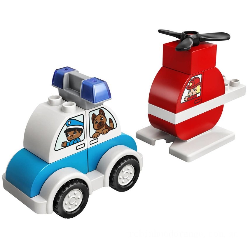 LEGO DUPLO My First: Fire Helicopter and Police Car Toy (10957) - Clearance Sale