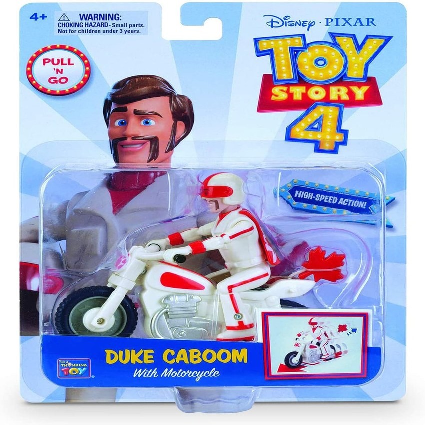 Disney Pixar Toy Story 4 Duke Caboom With Motorcycle - Clearance Sale