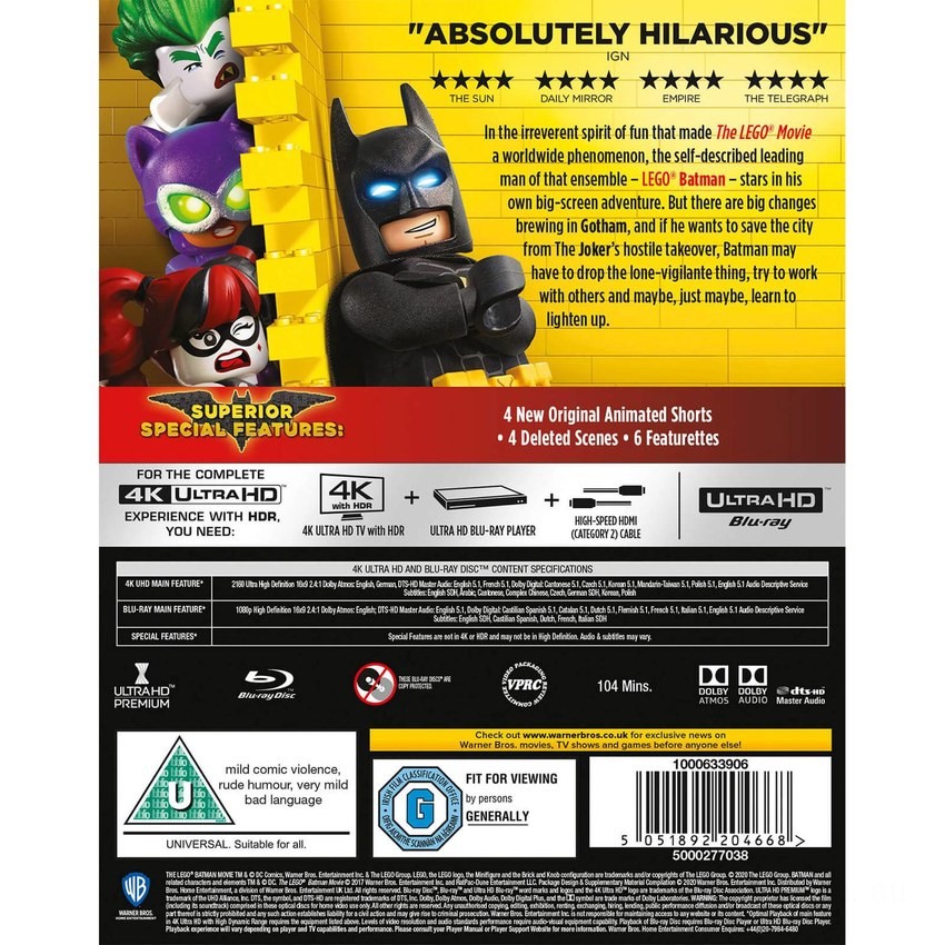 The LEGO Batman Movie - 4K Ultra HD - Clearance Sale