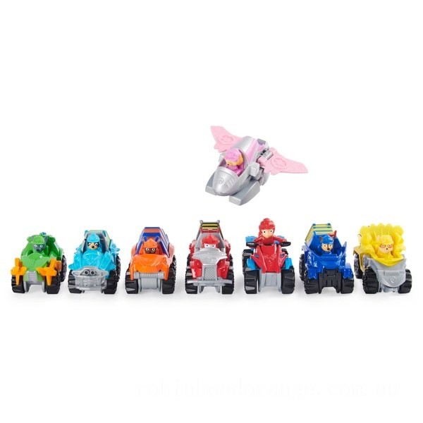 PAW Patrol True Metal Mini Scale Dino Rescue 8 Pack Collectible Die-Cast Vehicles on Sale