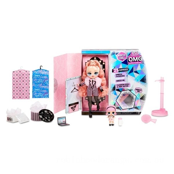 L.O.L. Surprise! O.M.G. Winter Chill Big Wig &amp; Madame Queen Doll with 25 Surprises - Clearance Sale