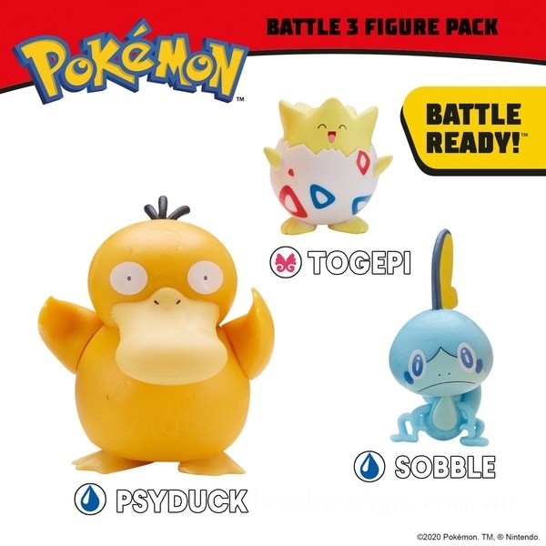 Pokemon Battle 3 Pack - Sobble, Togepi and Psyduck - Clearance Sale
