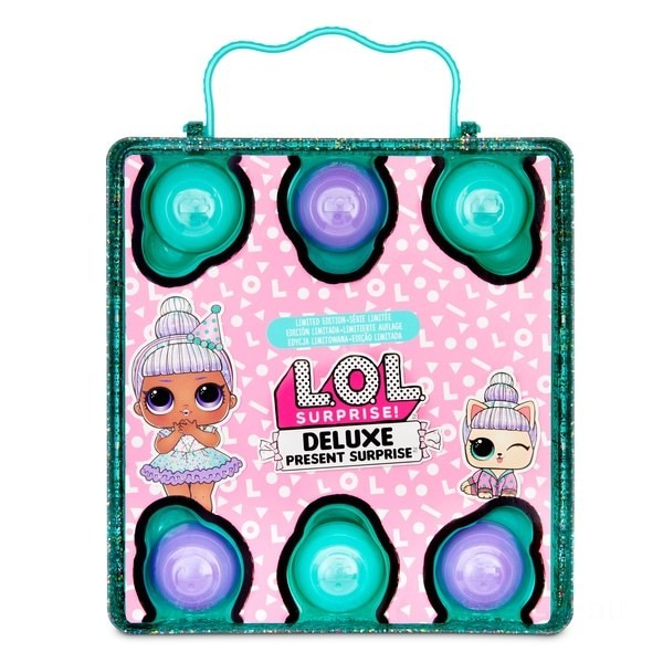 L.O.L. Surprise Deluxe Present Surprise Limited Edition Sprinkles Doll and Pet Teal - Clearance Sale