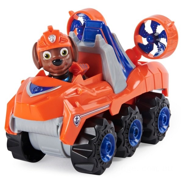 PAW Patrol Dino Rescue Zuma’s Deluxe Rev Up Vehicle with Mystery Dinosaur Figure on Sale