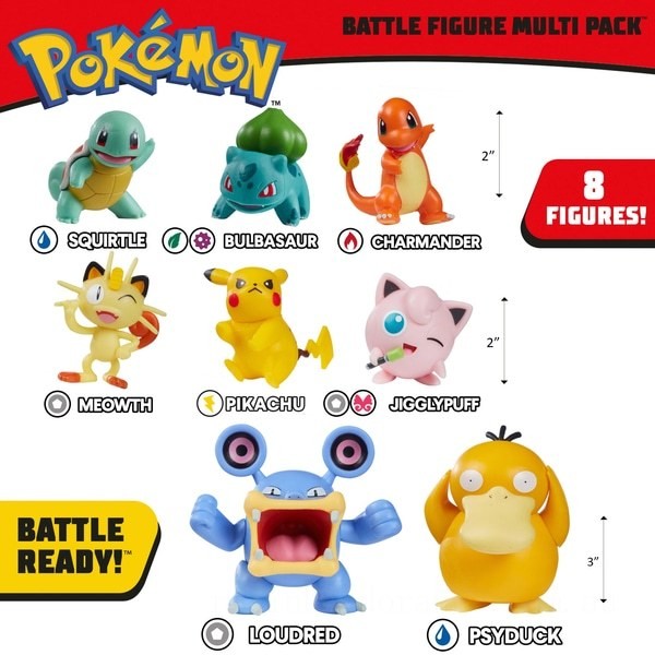 Pokémon Battle 8 Figure Multipack - Clearance Sale