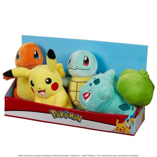 Pokémon 20cm Plush 4 Pack - Clearance Sale