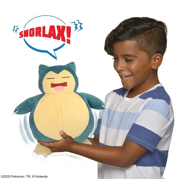 Pokémon Snooze Action 25cm Plush Snorlax - Clearance Sale