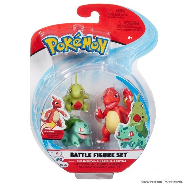 Pokémon Larvitar, Bulbasaur and Charmeleon Battle Figure 3 Pack - Clearance Sale