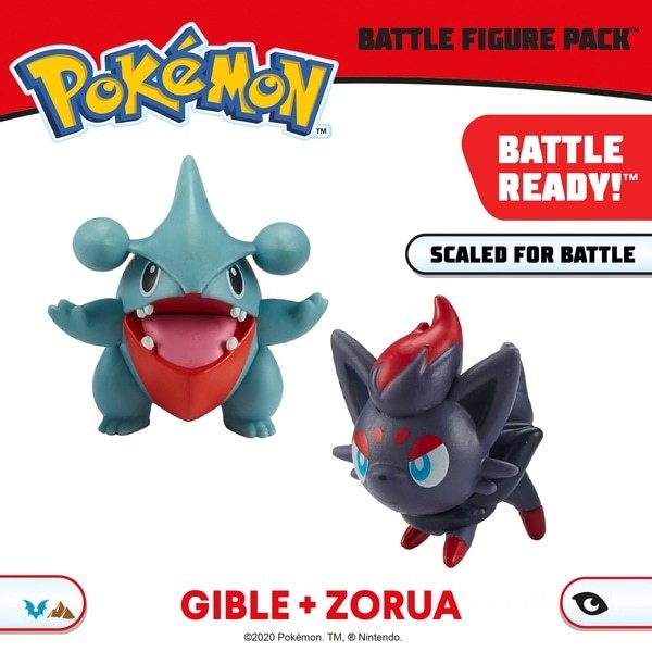 Pokémon Gible &amp; Zorua Battle Figures - Clearance Sale