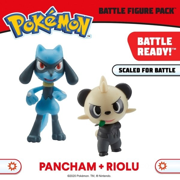 Pokémon Pancham &amp; Riolu Battle Figures - Clearance Sale
