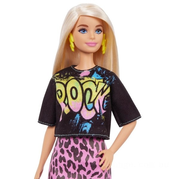 Barbie Fashionista Rock T Pink Lip Skirt Doll - Clearance Sale
