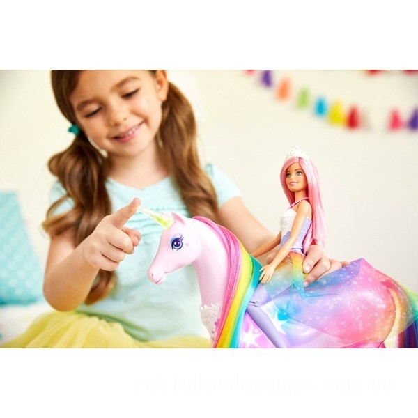 Barbie Dreamtopia Magical Lights Unicorn - Clearance Sale
