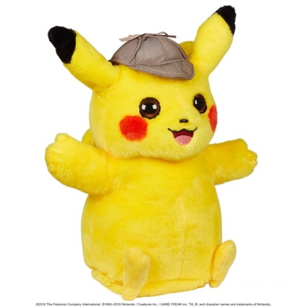 Pokémon 32cm Detective Pikachu Feature Plush - Clearance Sale