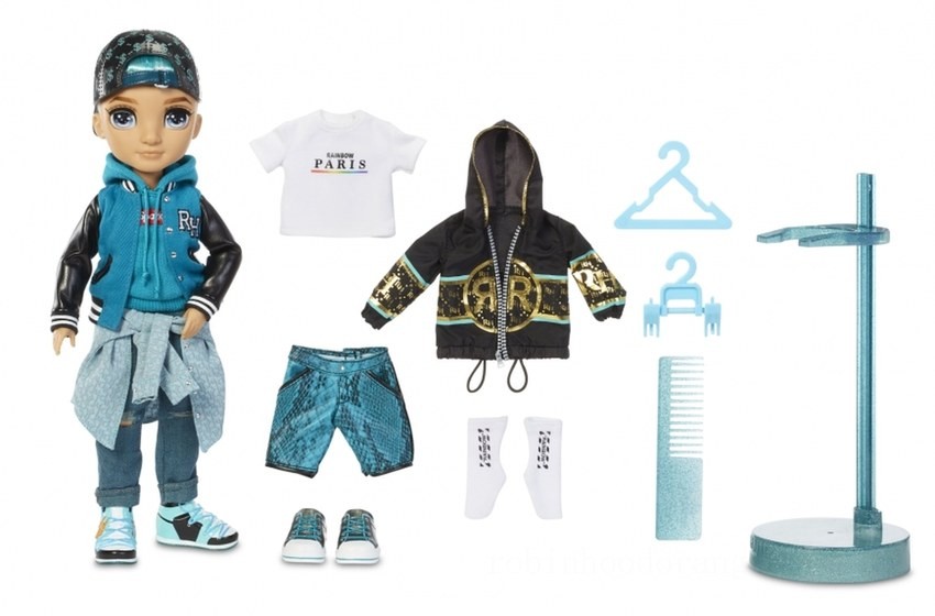Rainbow High River Kendall – Teal Boy Fashion Doll with 2 Complete Mix &amp; Match Outfits and Accessories - Clearance Sale