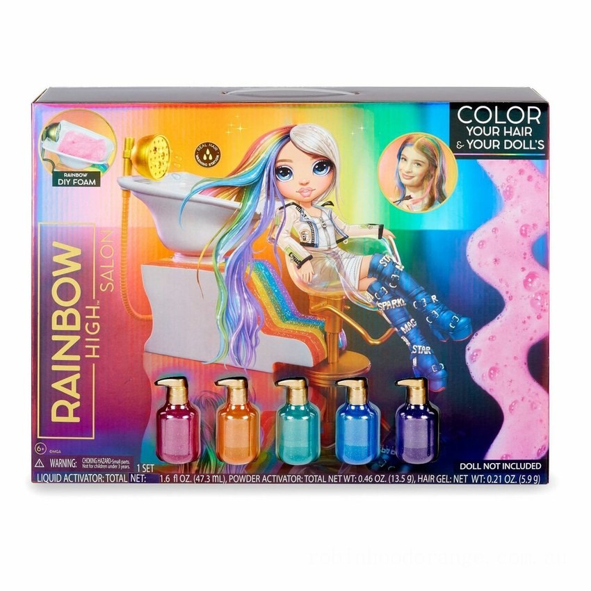 Rainbow High Salon Playset with Rainbow of DIY Washable Hair Color (Doll Not Included) - Clearance Sale