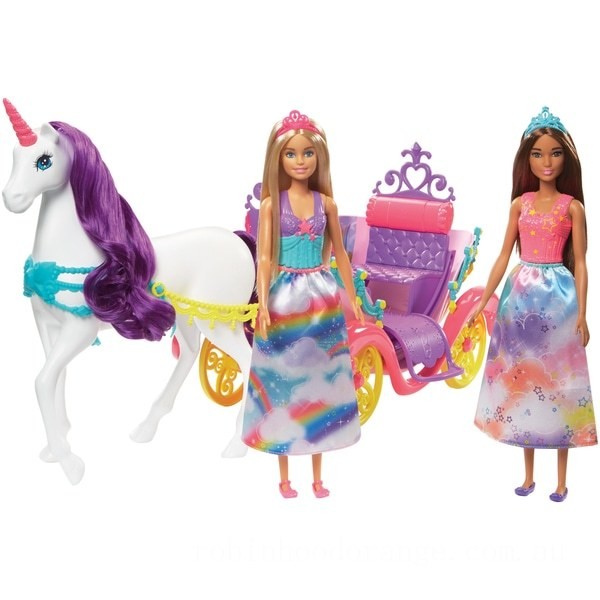 Barbie Dreamtopia Carriage with 2 Dolls - Clearance Sale