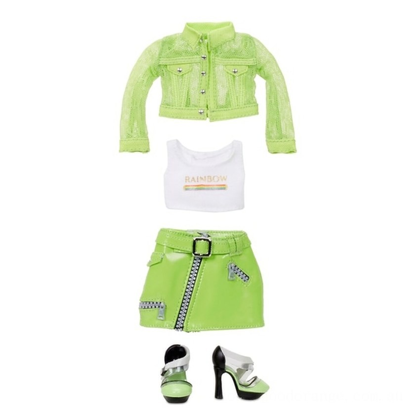 Rainbow High Karma Nichols – Neon Green Fashion Doll with 2 Complete Mix &amp; Match Outfits and Accessories - Clearance Sale
