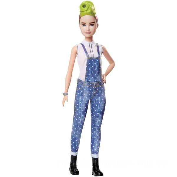 Barbie Fashionista Doll 124  Dotty Denim Dungarees - Clearance Sale